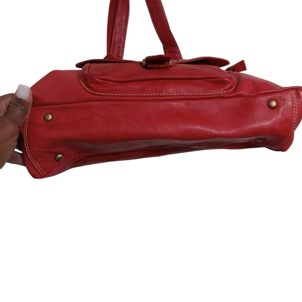 👜 Sophia Visconti Red Leather Shoulder Bag
